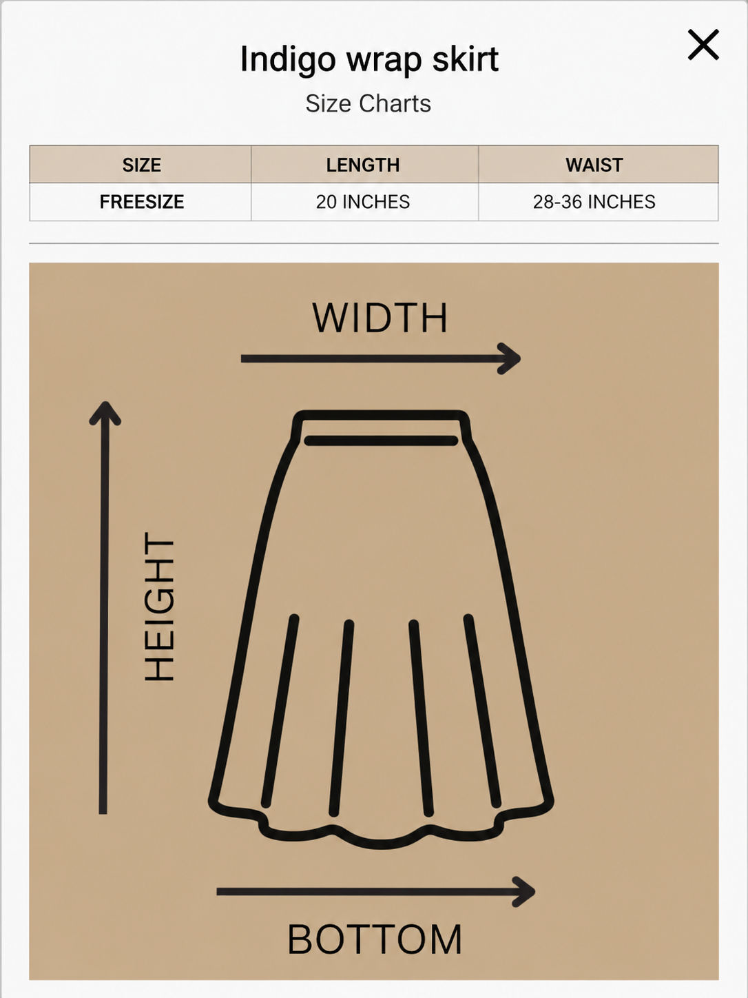 Indigo wrap skirt
